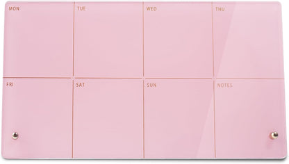 Desktop Acrylic Weekly Planner Whiteboard with Stand,12"X6"-Small,Dry Erase Weekly Planner for Desk,Acrylic Desk Calendar Dry Erase,Pink Dry Erase Board for Office Home School-ZMZL-P-1530