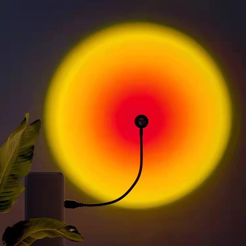 EIUY Sunset Lamp, Projector Sunset Light LED Projection Night Light 360 Degree Rotation Romantic Rainbow Light USB Charging for