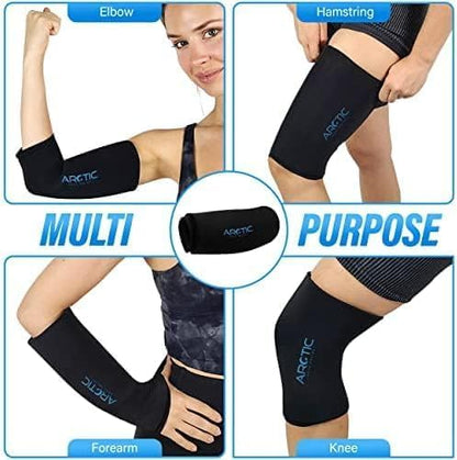2 Pack - Premium Cold Therapy Compression Ice Sleeve, Knee Ice Pack Wrap for Injuries, Elbow, Quad & Hamstring Relief, Flexible & Reusable Cold Wrap Recovery for Meniscus, ACL, MCL, Ice & Heat Therapy