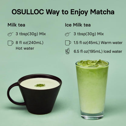OSULLOC Jeju Matcha Milk Tea Powder Stick Packets, 10 Count