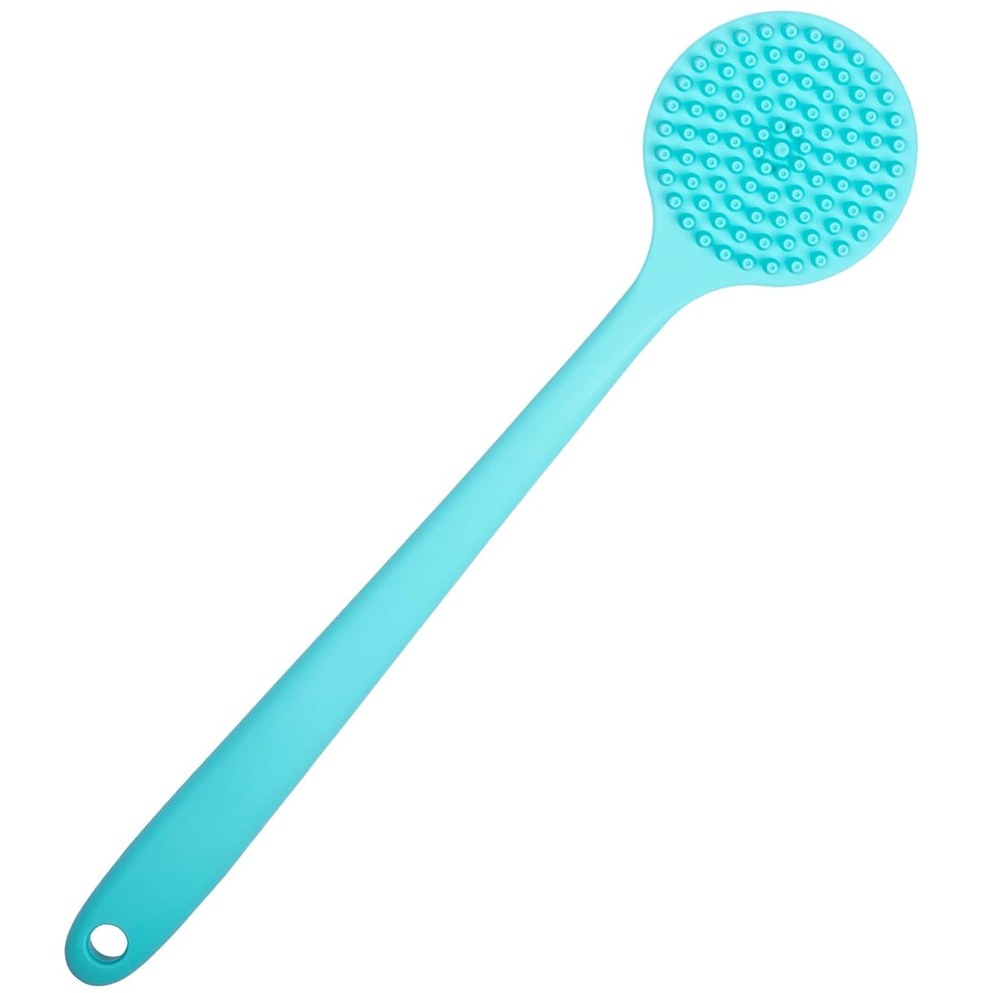 DNC Back Scrubber for Shower Soft Silicone Bath Body Brush with Long Handle (Black)