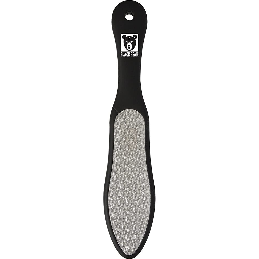 ForPro Black Bear Stainless Steel Pedicure File, Callus Remover Foot File, Double-Sided Professional Quality Tool for Heels and Feet, 10.5’’ L