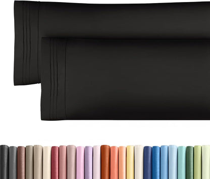 Standard Pillow Cases Set of 10 - Ultra Soft Hotel Quality Pillowcase Covers - Comfy, Cozy & Wrinkle Free - Shrink, Stain and Fade Resistant - Machine Washable Pillow Protectors - 10 Pcs Set - White - Colors B