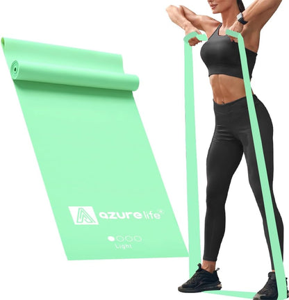 A AZURELIFE Professional Individual Exercise Resistance Bands, Single 5, 6,7 Ft or 8 Yards Elastic Bands, Non-Latex Stretch Bands for PT, Yoga, Pilates, Rehab, at-Home or The Gym Workouts