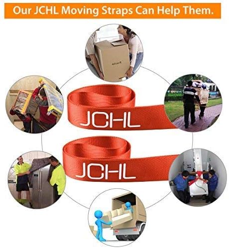 Moving Straps 2-Person Lifting and Moving System Adjustable Shoulder Lifting Carrying and Moving Straps Easily Move Lift Carry Secure Furniture Heavy Objects Orange