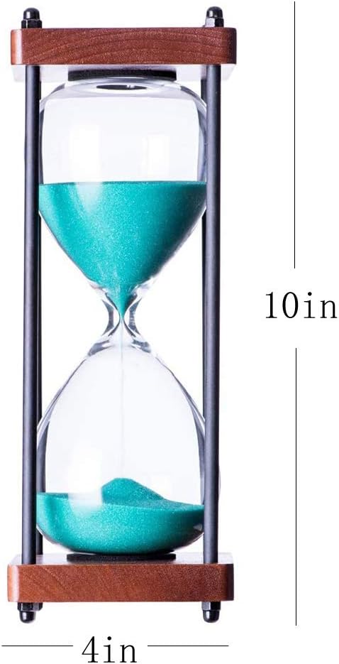 Large Hourglass Timer 60 Minute, Decorative Wooden Sandglass, Black