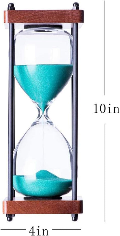 Large Hourglass Timer 60 Minute, Decorative Wooden Sandglass, Black