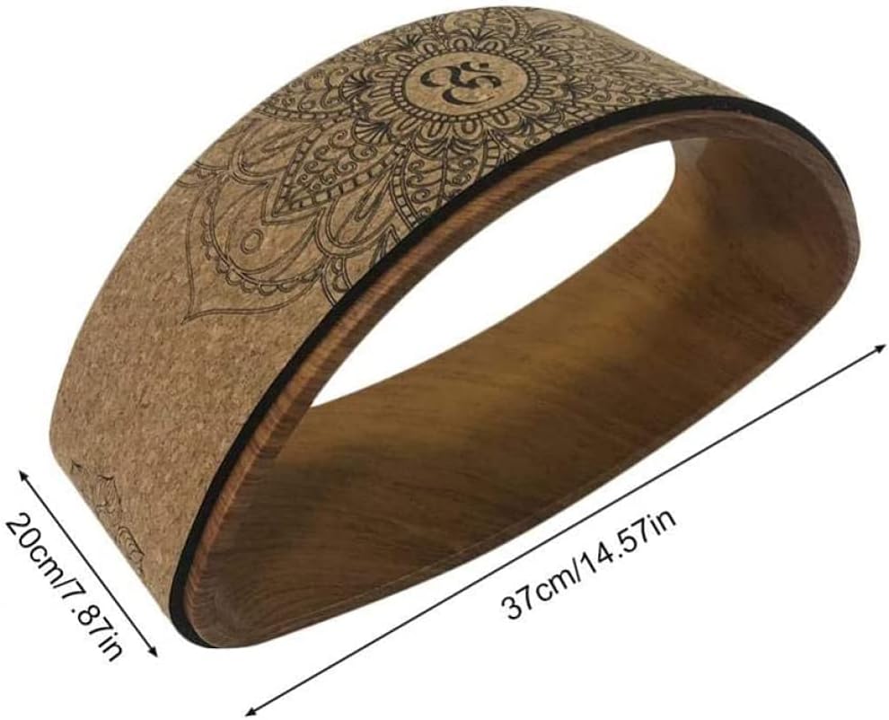 qiuqiu Yoga Wheel Yoga Wheel Circle Fitness Pilates Rear Wheels Folded Stretch Cork Solid Yoga Training Tool