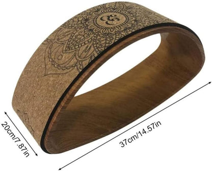 qiuqiu Yoga Wheel Yoga Wheel Circle Fitness Pilates Rear Wheels Folded Stretch Cork Solid Yoga Training Tool