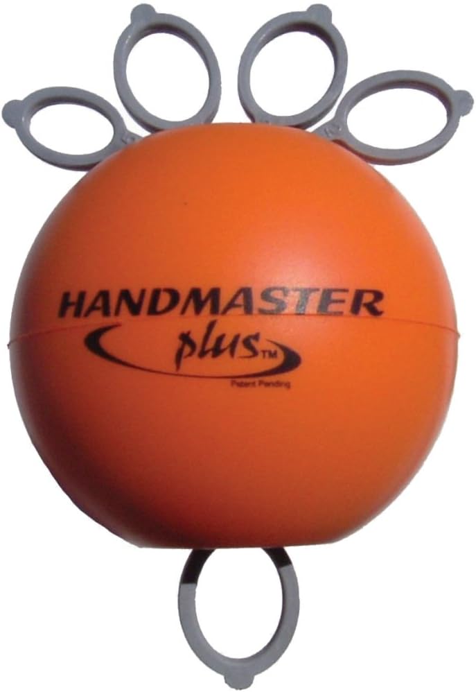 Handmaster Plus Physical Therapy Hand Exerciser - Forearm Exerciser with Stress Relief Ball - Hand Therapy Balls for Exercise, Training - Finger Exerciser & Strengthener - Firm Tension, Orange