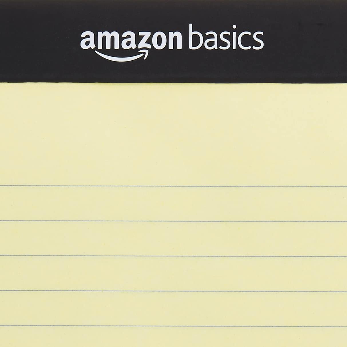 Amazon Basics Wide Ruled Lined Writing Note Pads for Office Supplies, 8.5" x 11.75", White, 12-Pack of 50 Perforated Sheets