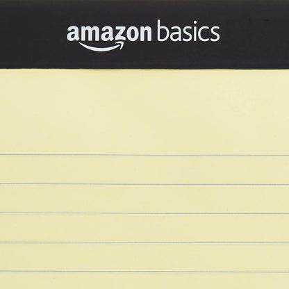 Amazon Basics Wide Ruled Lined Writing Note Pads for Office Supplies, 8.5" x 11.75", White, 12-Pack of 50 Perforated Sheets