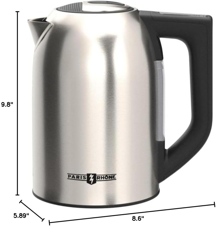 1.7L Electric Tea Kettle, 6 Precise Temperature Presets Stainless Steel Electric Kettle Temperature Control,1500W Fast Boiling Hot Water for Oolong & Green Tea with Strix Control