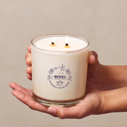 MRS. MEYER'S CLEAN DAY Lavender Soy Candle, Garden-Inspired Aromatherapy Homekeeping, 35 Hour Burn Time, Made with Essential Oils, 7.2 oz Large Glass Jar Candles (Pack of 2)