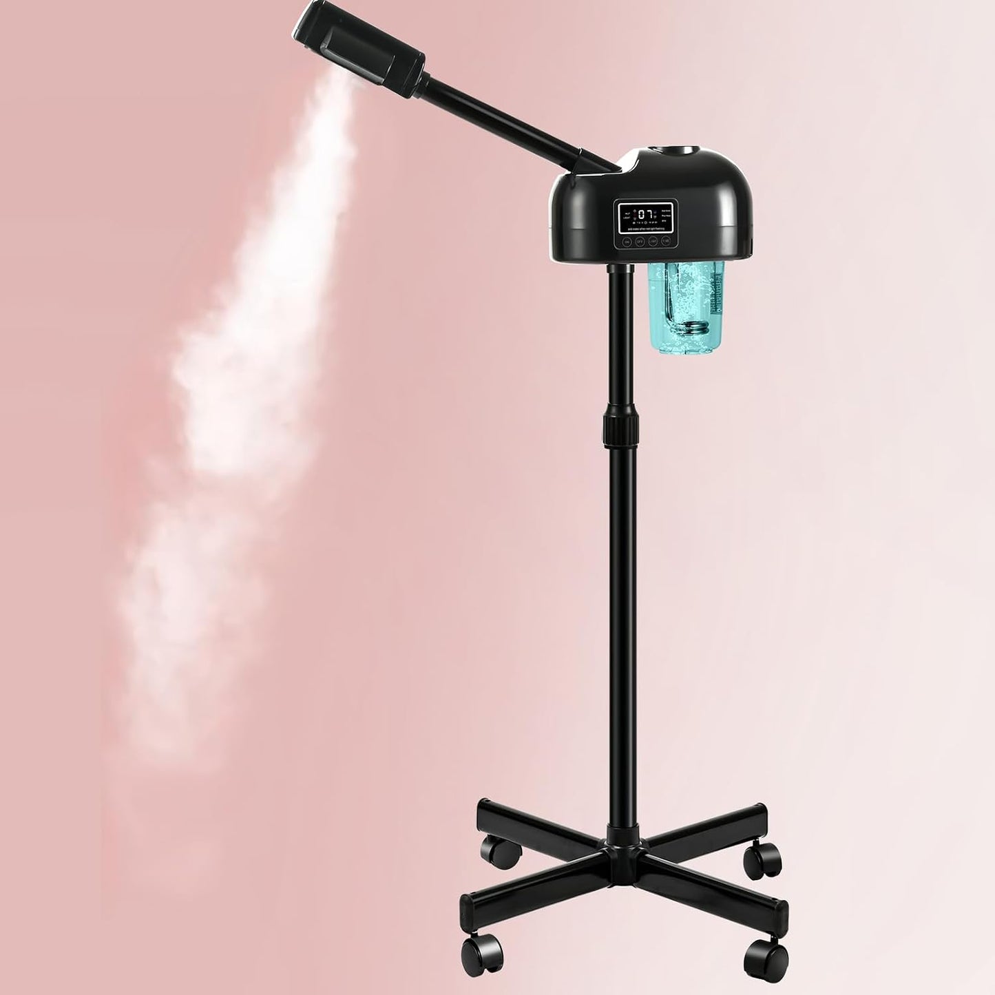Professional Facial Steamer, Nano Ionic Hot Mist Spray, Stand Facial Steamer for Estheticians, Timer, Vaporizador Face Steamer for Deep Cleansing & Hydration, Home Salon SPA
