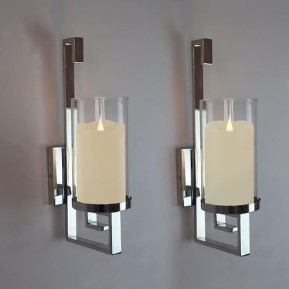 TECHLONG Flickering Flameless Candles with 3D Moving Flame, Last 1000+ Hours Battery Operated Candles with Timer, Ivory Real Wax Pillar Electric LED Candle for Wedding Christmas Party/3" x 5"