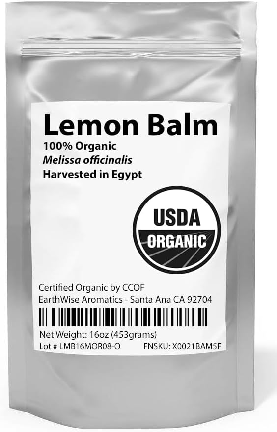 EarthWise Aromatics Organic Lemon Balm - 1 lb (16oz) - Herbal Tea - 100% Certified Organic