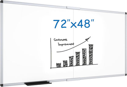 VIZ-PRO Magnetic Dry Erase Board, 36 X 24 Inches, Silver Aluminium Frame