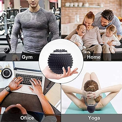 Vibrating Massage Ball 4-Speed High-Intensity Fitness Yoga Massage Roller, Relieving Muscle Tension Pain & Pressure Massaging Balls (Black)