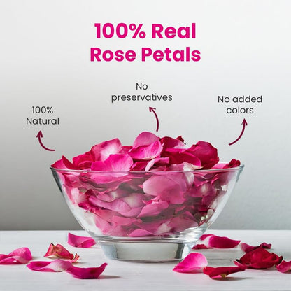 BLUE TEA - Rose Tea - 0.88 Oz (25 Cups) Loose | Rich in Vitamin-C - For Hair & Skin | Natural Sun Dried | Caffeine Free - Flower Based - Herbal Tea - Vegan | Pet Jar