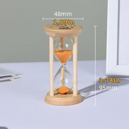 Mini Wooden Sand Timers,100% Bamboo Hourglass Sand Timers 1Min Sandglass Timer for Toothbrush Timer Games Classroom Home Office Cooking(Blue+1Min)