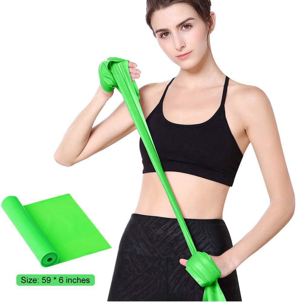 Resistance Bands for Home Workout,Long Exercise Band for Physical Therapy | Non-Latex 59inch Elastic Fitness Bands for Yoga,Pilates,Gym,Travel, Home Exercise Equipment for Women,Men,Pregnant,Seniors
