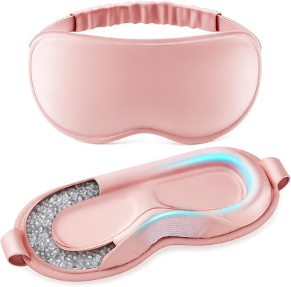 Weighted Eye Mask for Sleeping - Sleep Mask for Women & Men, 3D Contoured Blackout Sleeping Mask for Lash Extensions, Zero Pressure Soft Eye Cover with Adjustable Strap for Travel, Black