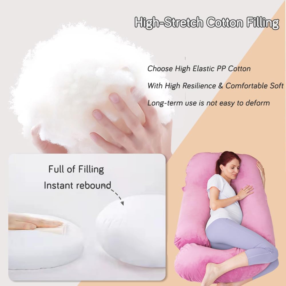 60 Inch Pregnancy Pillow for Sleeping, Extra Large U Shaped Body Pillow, Maternity Pillow for Pregnant Women with Velvet Cover (Dark Grey)
