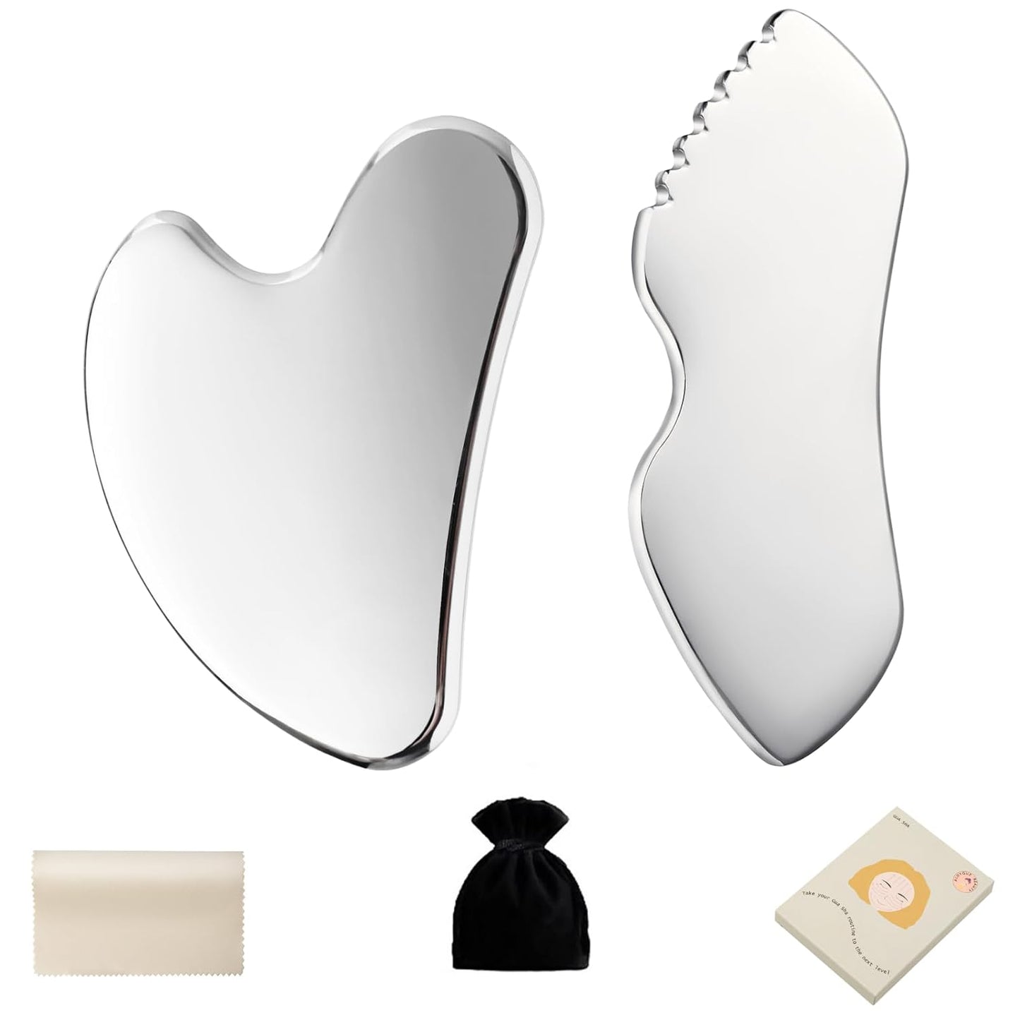 Stainless Steel Gua Sha Facial Tools Metal Detail Gua Sha Stone Body Lymphatic Drainage Massager Face Guasha Face Sculpting Tool Skin Care