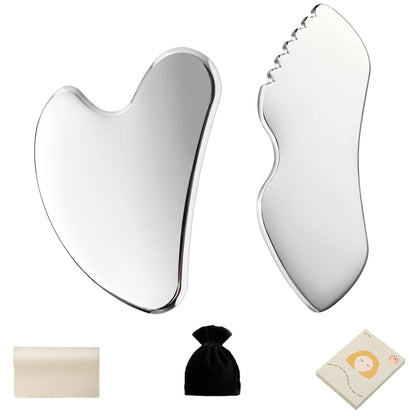 Stainless Steel Gua Sha Facial Tools Metal Detail Gua Sha Stone Body Lymphatic Drainage Massager Face Guasha Face Sculpting Tool Skin Care