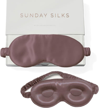 SUNDAYSILKS™ | Adjustable Silk Sleep Mask for Side Sleeper | Cloud-Like Comfort, Weighted for Deep Sleep | Soft Sleep Face Mask for Women & Men, Full Blackout, Cooling Silk Eye Mask for Sleeping