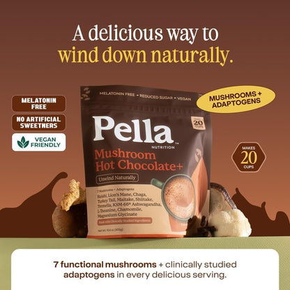 Pella Nutrition Instant Mushroom Spiced Chai Latte for Relaxation - 20 Cups