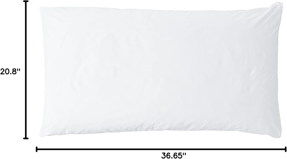 National Allergy Premium 100% Cotton Zippered Pillow Protector - Queen Size - White - 2 Pack - 300 Thread Count - Hypoallergenic Bed Pillowcase with Zipper - Breathable Encasement Cover