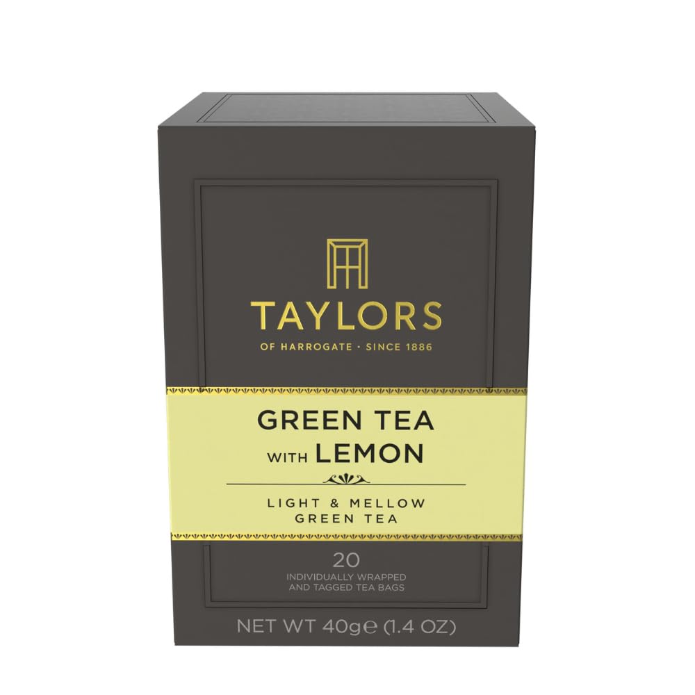 Taylors of Harrogate Green Tea with Lemon Tea Bags, 20ct (Pack of 1)