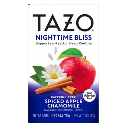 TAZO Herbal Tea Variety Pack, Nighttime Bliss Spiced Apple Chamomile, Digestion Harmony Lemon Lychee Ginger, Stress Unwind Blueberry Lavender Lemon Balm, Wellness Vitality Mango Tangerine Turmeric, 1 of Each (Variety Pack)