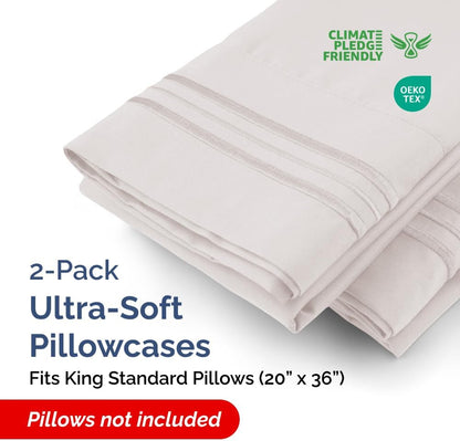 Standard Pillow Cases Set of 10 - Ultra Soft Hotel Quality Pillowcase Covers - Comfy, Cozy & Wrinkle Free - Shrink, Stain and Fade Resistant - Machine Washable Pillow Protectors - 10 Pcs Set - White - Colors A