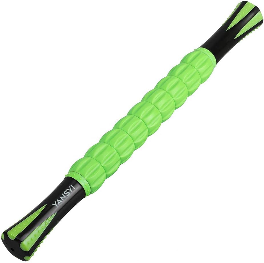 YANSYI Professional 9-Roller Deep Tissue Massage Stick - Portable Muscle Recovery Roller for Athletes, Relieves Post-Workout Soreness & Leg/Back Pain - Portable Physio Tool (Blue 1)