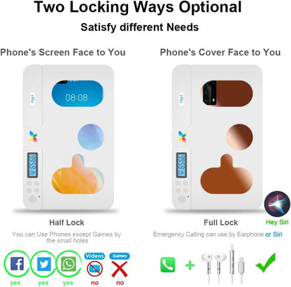 ySky Phone Lock Box with Timer,Phone Access Blocker Device for Cell Phones, Limits Smartphone Access, Reduces Screen Time & Improves Focus,Timed Jail Locker to Help Kids,Students, Adults Focus Back