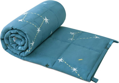 Sivio Weighted Lap Pad 2lbs, Cotton Weighted Blanket Sensory Weighted Lap Blanket Indoor Outdoor, 19 x 21 Inch, Blue Dinosaur