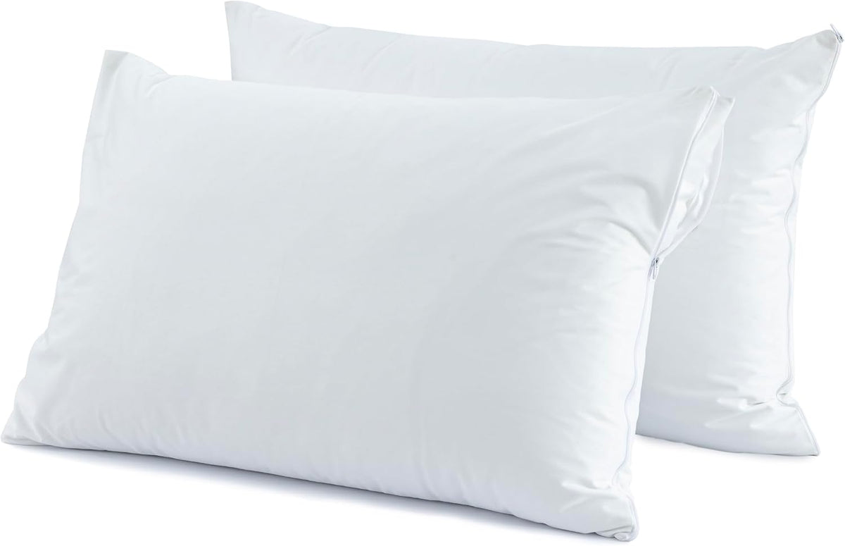 Dreamology Pillow Protectors with Zipper Queen Size,2 Pack,Bed Bug Proof