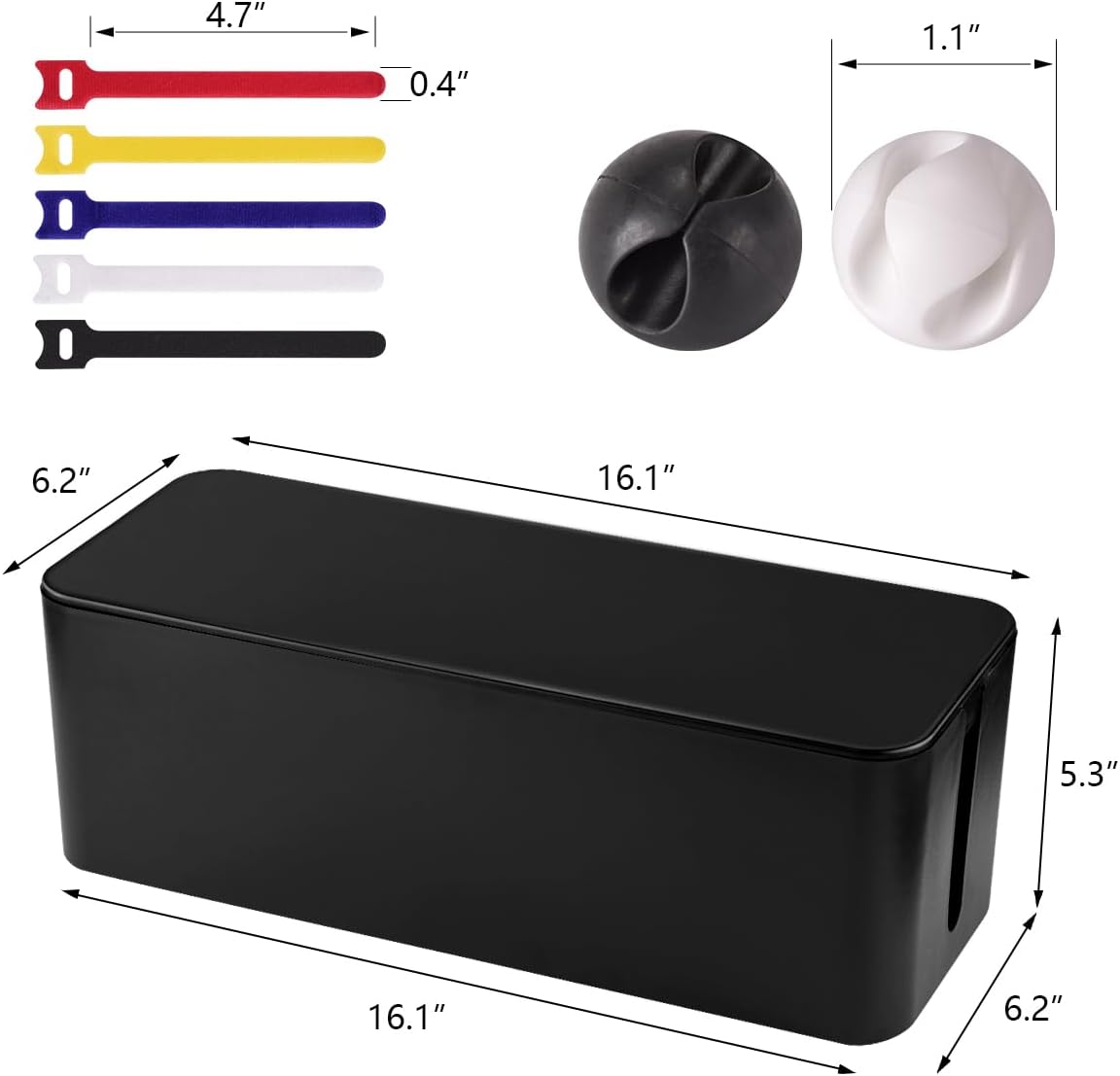 Tuwechen Cable Management Box, Large Cable Organizer Box to Hide Wires