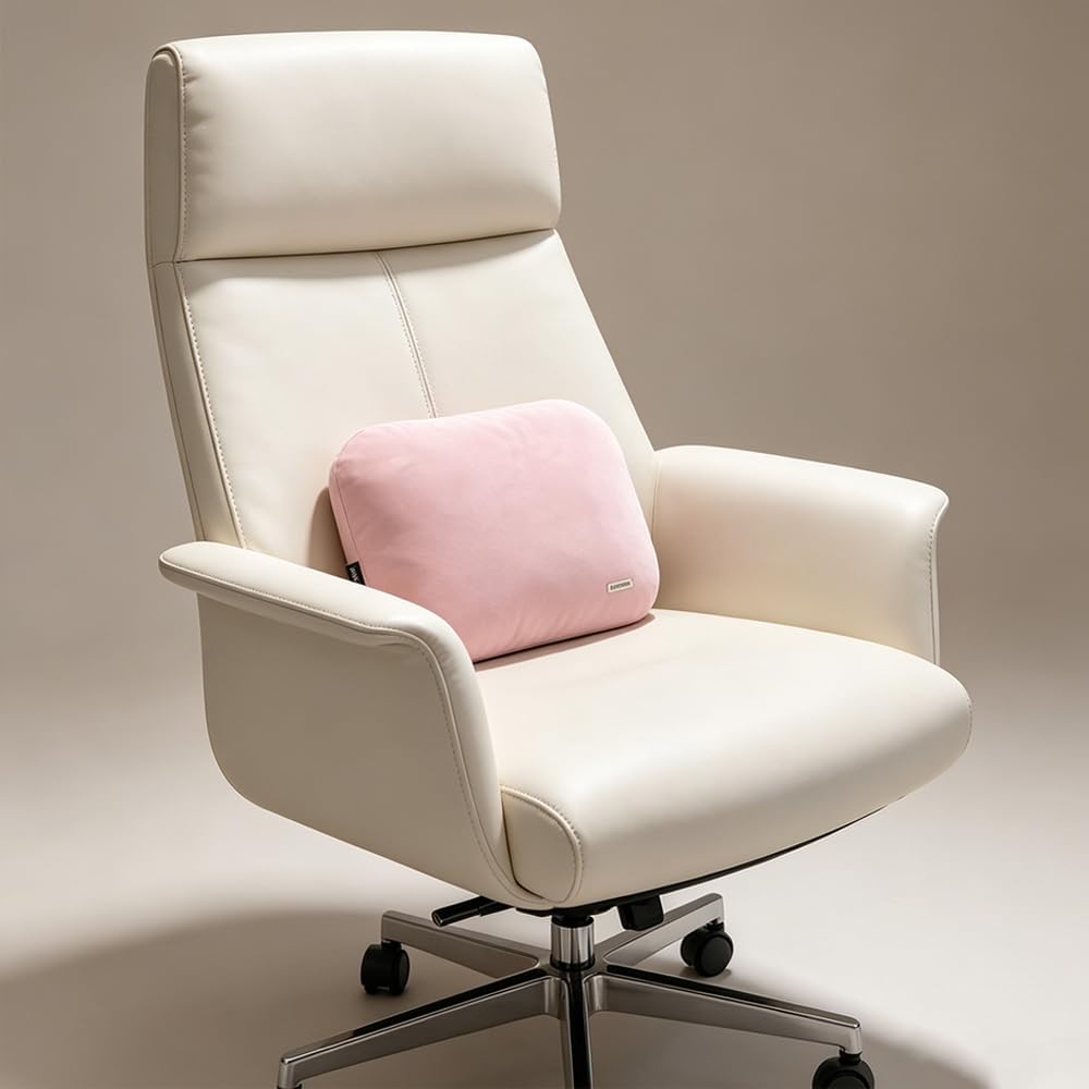Carwales Emulsion Lumbar Support Pillow for Car Driving Seat Relax Soft Lower Back Support Home Office Chair Cushion Desk Accessories Waist Pain Relief Black