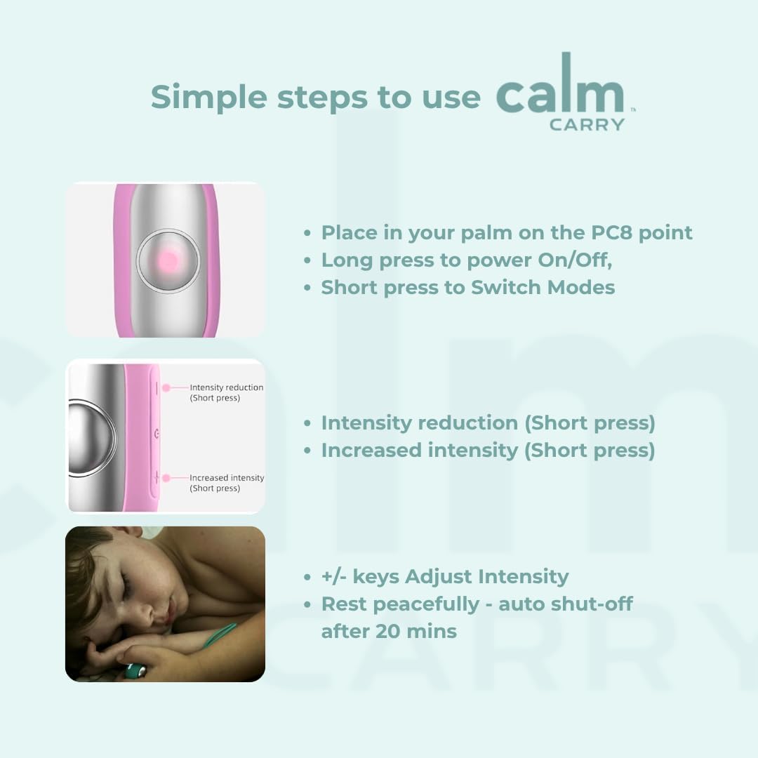 Glowco CalmCarry Sleep Aid Device – Handheld Microcurrent Relaxation Tool, Supports Calm, Focus & Gentle Relief, USB Rechargeable, Portable Wellness Device for Adults & Kids | Gray Calm Carry
