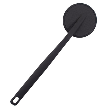 DNC Back Scrubber for Shower Soft Silicone Bath Body Brush with Long Handle (Black)