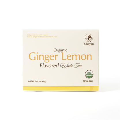 Chayan Organic White Tea Bags, Ginger with Natural Lemon Flavor,20 Count