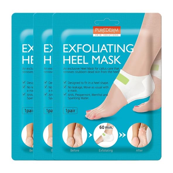 Purederm Exfoliating Foot Peeling Mask & Foot Peel for Dry Cracked Heels (1 Pack) – Dead Skin & Callus Remover for Feet, Rough Skin Care for Baby Soft Feet