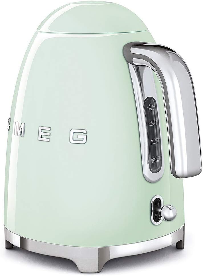 SMEG KLF03 Electric Kettle 1.7L (7 Cup), Retro Hot Water Boiler for Tea & Coffee, Fast Boiling, Auto Shut-Off, Soft Open Lid, 360° Swivel Base Countertop Kettle – Matte Champagne