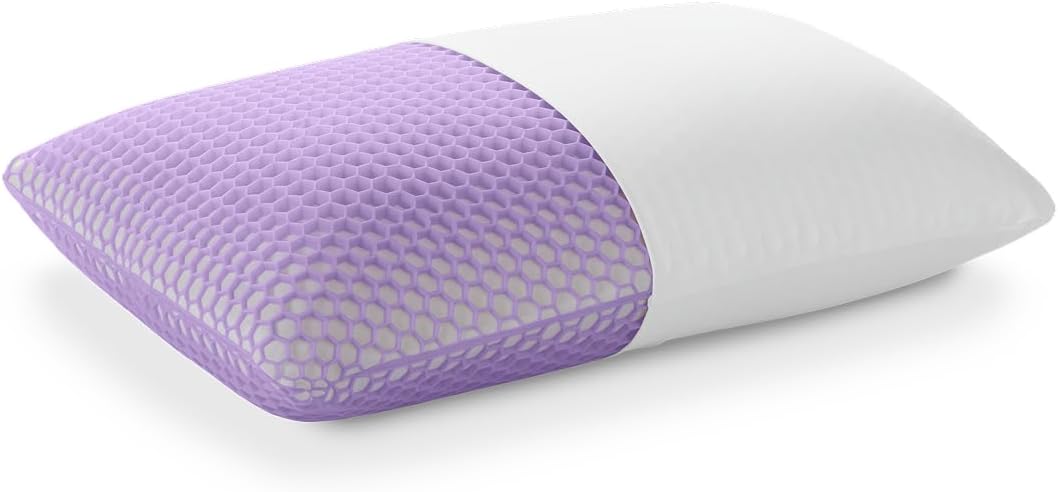 Purple Harmony Pillow - Medium Loft, Standard Size - Cooling Gel Neck and Side Sleeper Pillow, Weightless Medium Feel, GelFlex Grid and Talalay Latex Foam for Pressure-Relieving Support
