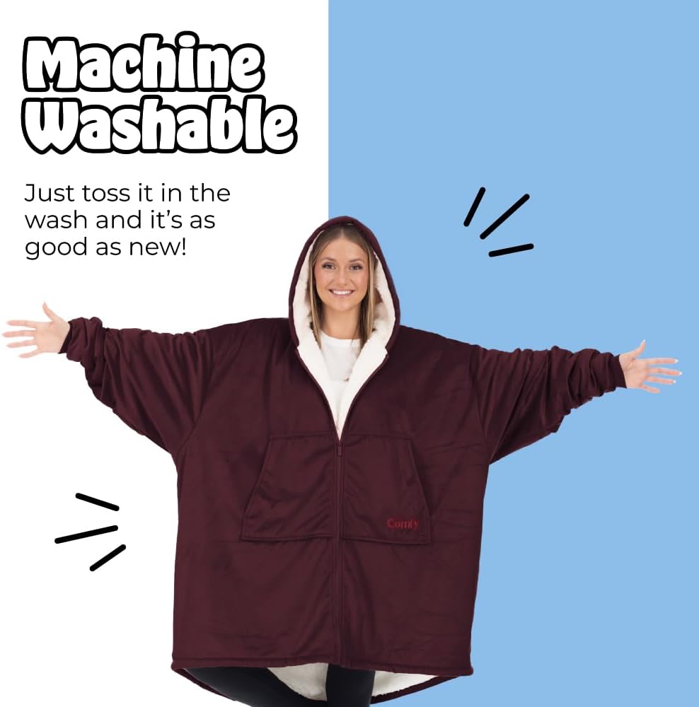 THE COMFY Original | From Shark Tank | Patented | Oversized Sherpa Wearable Blanket Hoodie| Gift for Women & Men | One Size