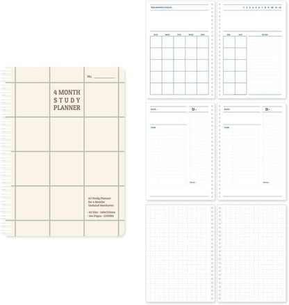 Monolike Basic B5 Monthly + Weekly Planner pad, A SET - Academic Planner, Weekly & Monthly Planner, To-do list, Note pad, Scheduler